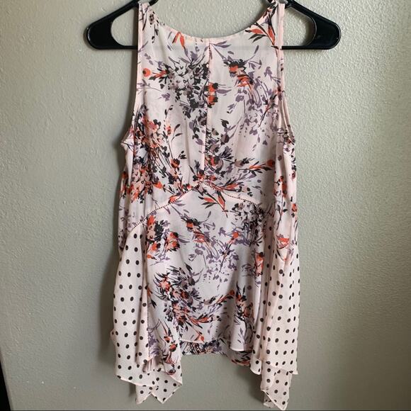 Anthropologie Vanessa Staring At Stars Pink Floral Flowy Tank Top Size XS - Picture 6 of 6
